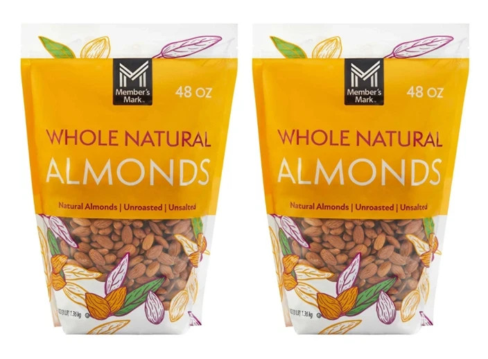 2 pack – Member’s Mark Whole Natural Almonds, 48 oz. FREE shipping