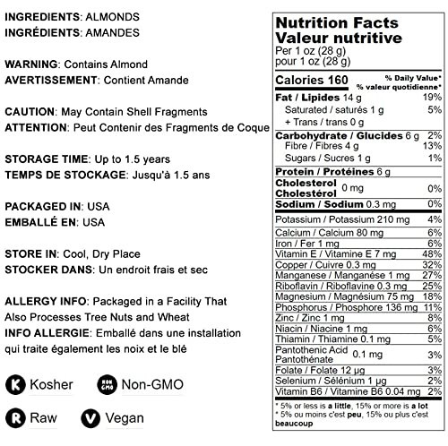 Food to Live California Almonds, 3 Pounds – Supreme, Whole, Raw, Unsalted gallery