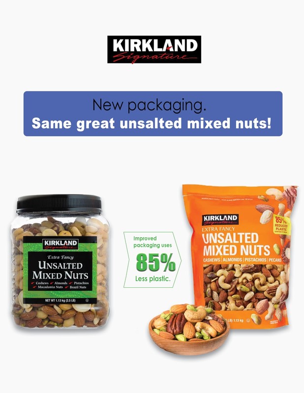 Kirkland Signature Extra Fancy Unsalted Mixed Nuts, 2 Jars (2.5 LB) gallery