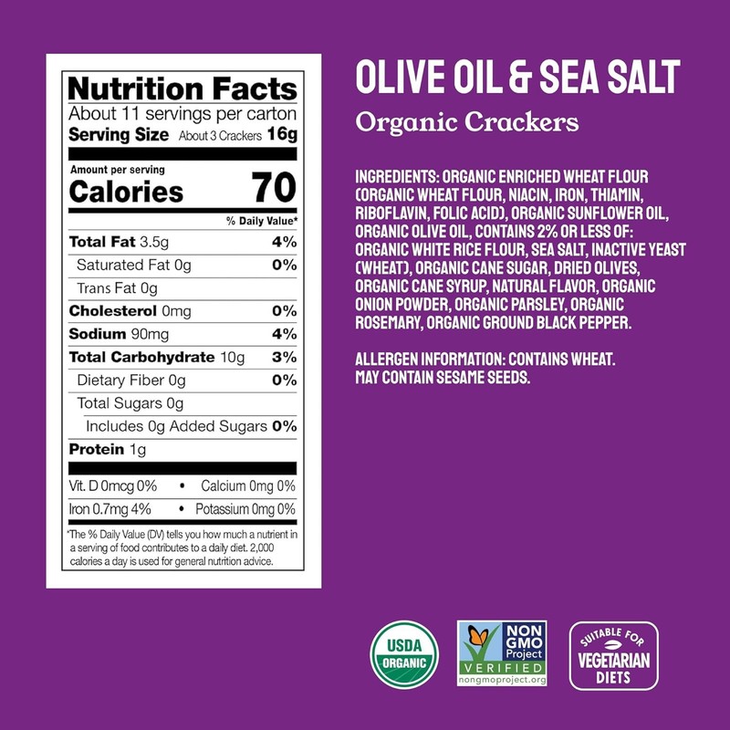 Organic Crackers Variety Bundle Multi-Grain Olive Oil & Sea Salt Himalayan Salt gallery