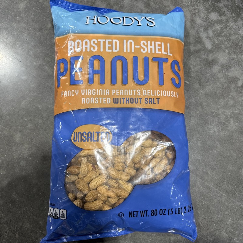 Hoody's In-Shell Classic Roast Peanuts Unsalted 5 Pounds
