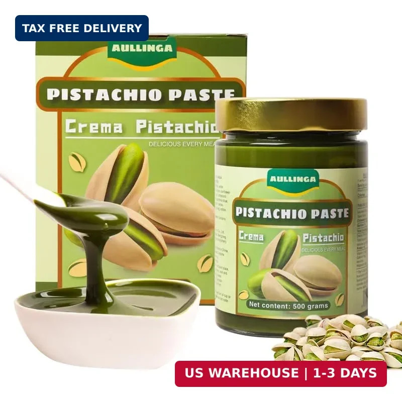 AULLINGA Premium Creamy Pistachio Paste Mixed Cashew Nuts for Baking, 17.6 oz (5