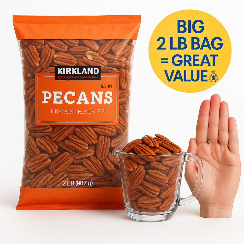 2 PACK - Kirkland Signature Shelled Pecan Halves Nuts Total 4 Lb gallery
