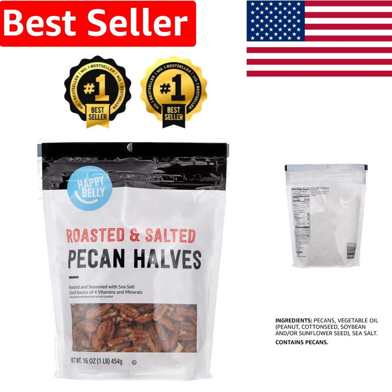 Nutritious Roasted & Salted Pecan Halves, 16oz – Perfect For Every Occasion