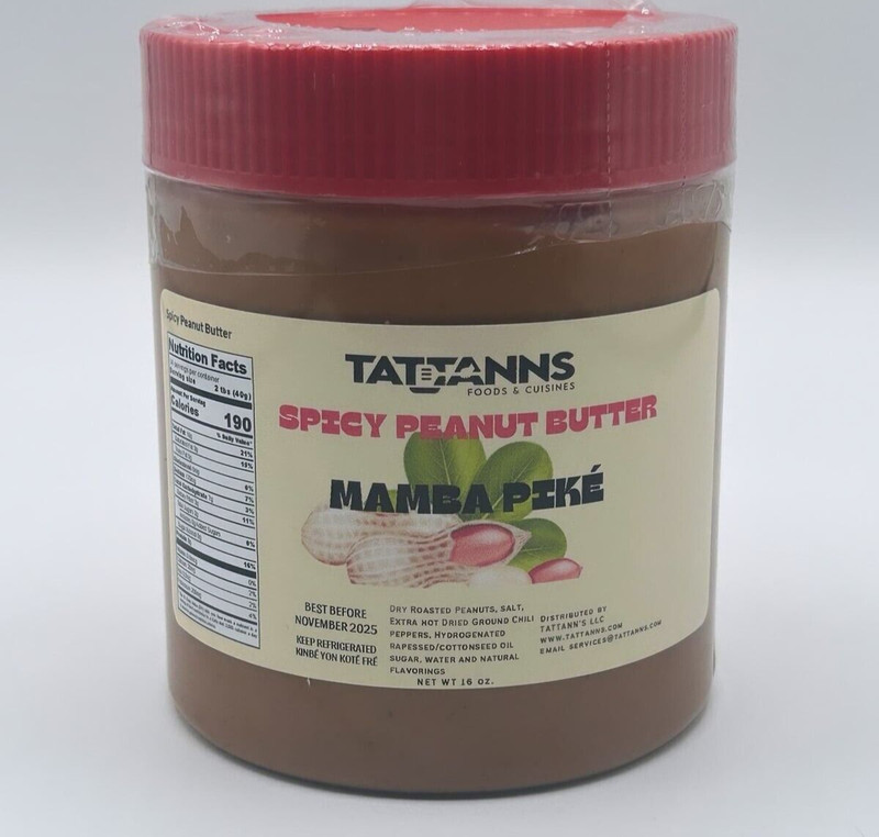 Authentic Haitian Spicy Peanut Butter 16oz Jar (MAMBA PIKE)