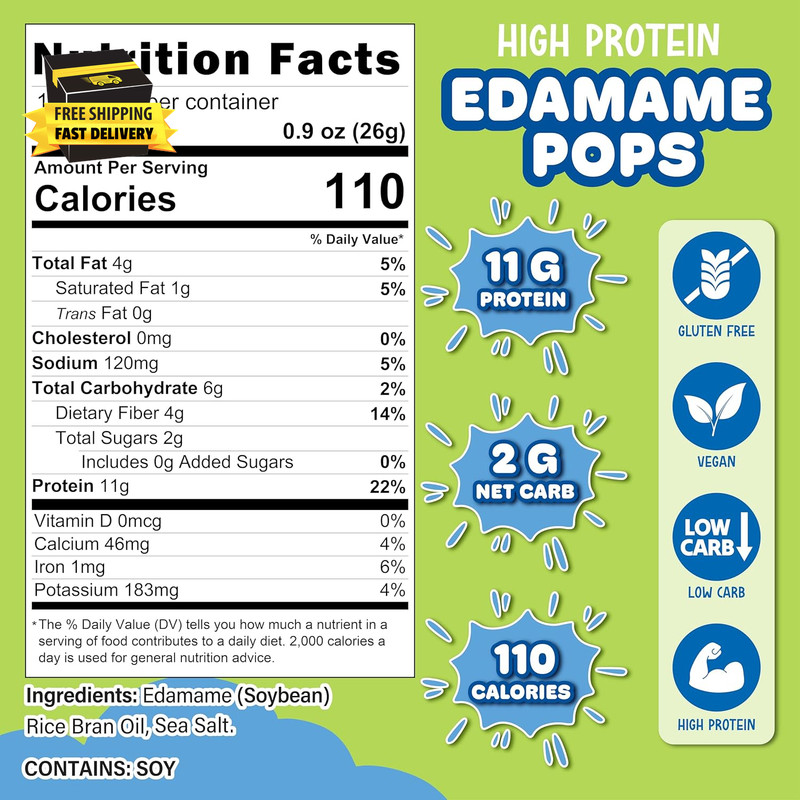 Crunchy Roasted Edamame Beans Snack (10 Pack Sea Salt) High Protein Snack Dry Ro gallery