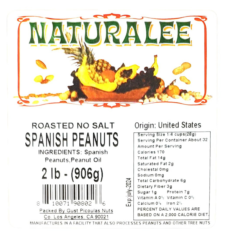 Peanuts, with Skin Spanish Peanuts 2 Lbs - Roasted No Salt - Heart Health, High gallery