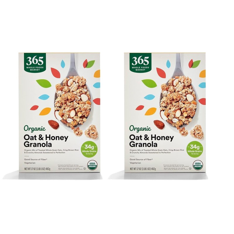 Organic Oat & Honey Granola, 17 Ounce Pack of 2