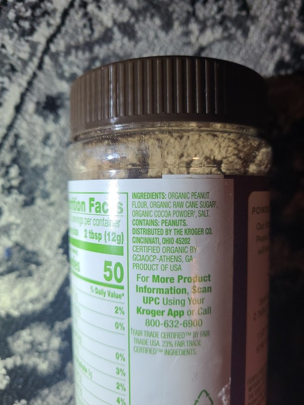 Simple truth Organic Peanut powder with Cocoa 6.5 oz (184g) 5g of Protein per sv gallery