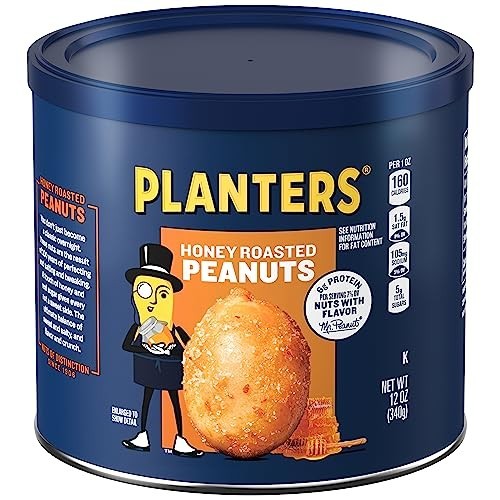 Honey Roasted Peanuts 12 Ounce Jar Resealable Canister Sweet & Salty Snack gallery