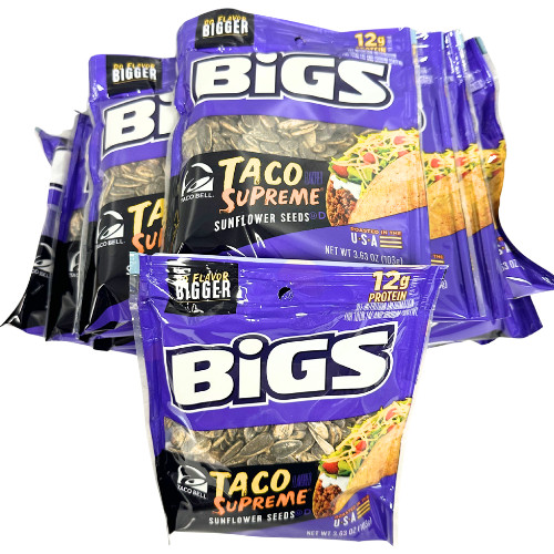 12-Pack Taco Supreme – Do Flavor Bigger Huge Sunflower Seeds, 3.630z each