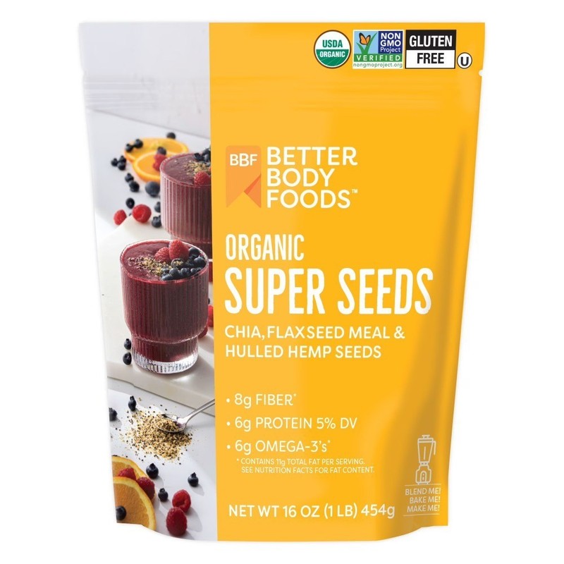Organic Super Seeds Mix with Chia Seeds, Flaxseed Meal, and Hemp Seeds, 16 oz