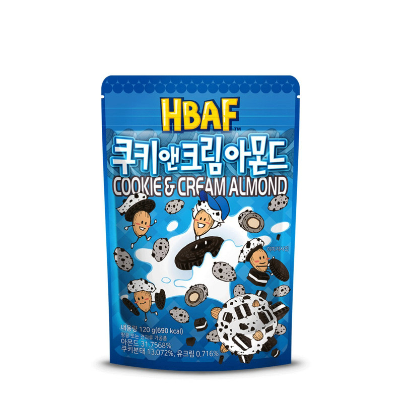 HBAF 3-Flavor Almond Snack Set | Honey Butter, Buldak, Cookies & Cream | 120g×3 gallery