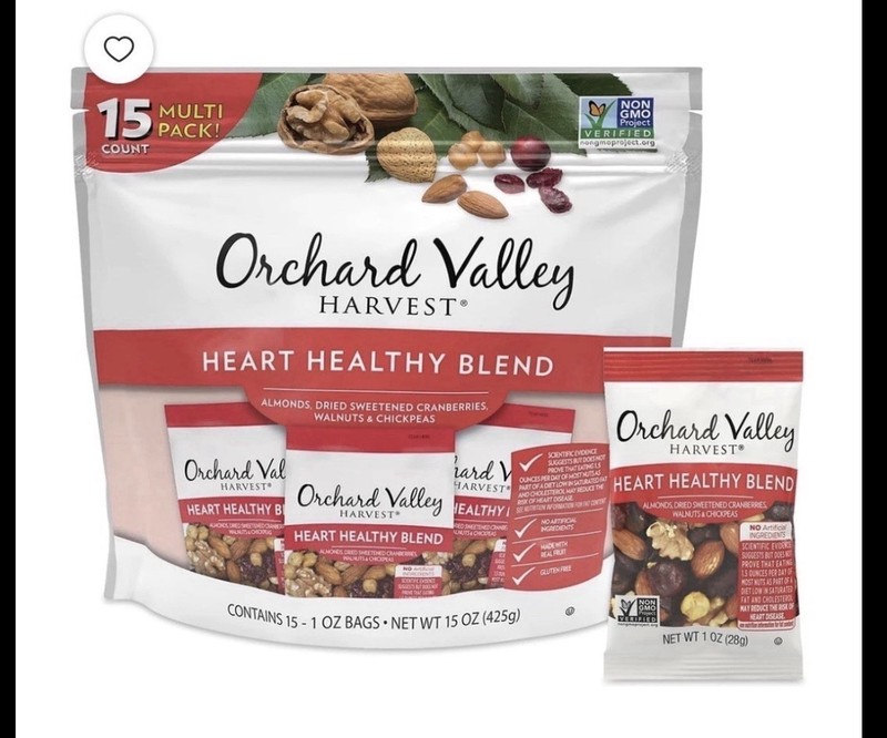 2 Large Bags Orchard Valley Harvest Heart Healthy Trail Mix 15oz gallery
