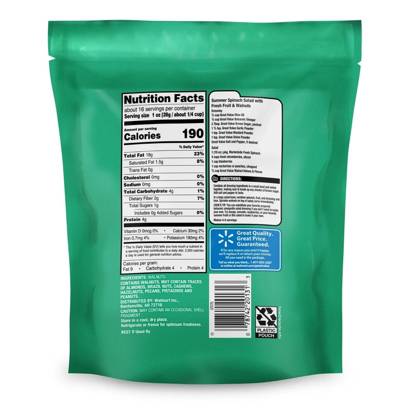 Great Value Walnuts Halves & Pieces, 16 Oz gallery