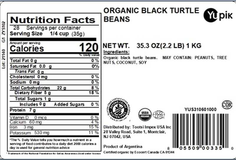 Organic Black Turtle Beans, 2.2 Lb (35.3 Oz), Non-Gmo, Vegan & Gluten-Free, USDA gallery