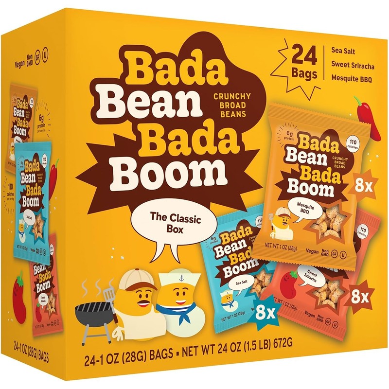 Bada Bean Bada Boom Crunchy Fava Bean Snacks - 0 Calorie Variety Pack (24) gallery
