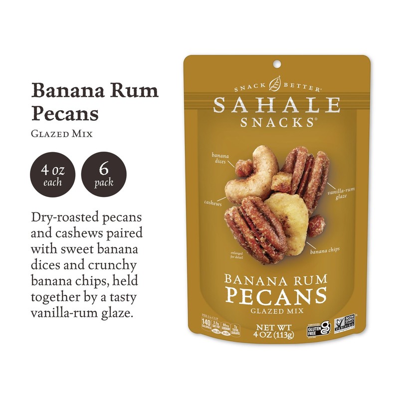 Sahale Snacks Glazed Mix, Banana Rum Pecans, 24 Ounce gallery