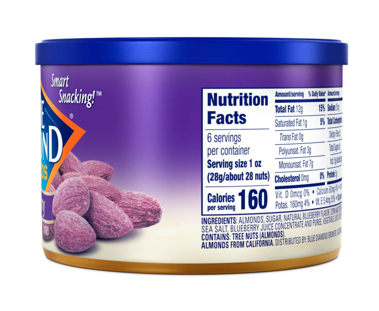 Blue Diamond Almonds, Classic Blueberry Flavored Sweet Snack Nuts perfect size gallery