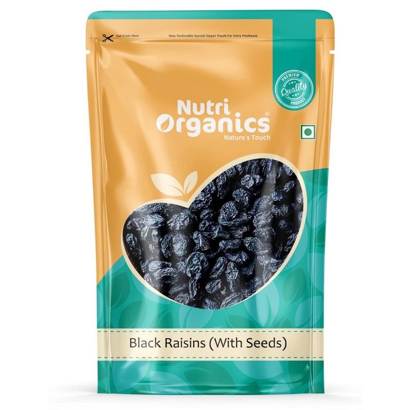Nutri Organics Black Raisins 1kgm