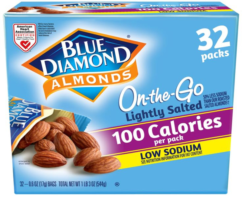 Low Sodium Lightly Salted Almonds, 0.6 Oz (100 Calorie Packs, Pack of 32) gallery