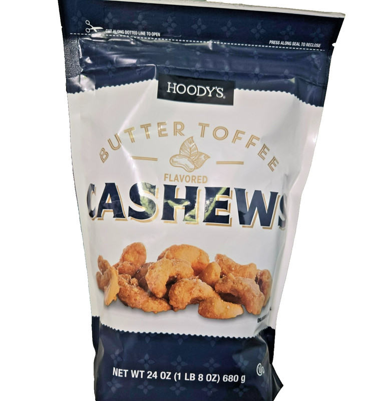 Hoody’s Butter Toffee Flavored Cashews 24 Ounce Bag EXP 11/26