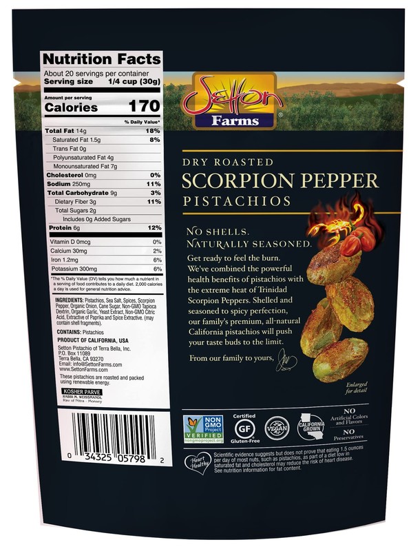 Pistachios, Scorpion Pepper Extreme Flavor Pistachios Value Bag, Naturally Seaso gallery