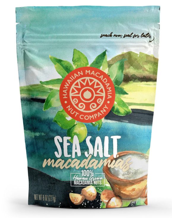 Hawaiian Macadamia Nut Company 8oz. Sea Salt Macadamias 100% Hawaiian