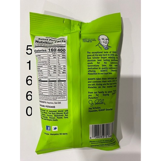 Giants Pistachios Original Roasted & Salted, 5 Ounce, 8 Per Case gallery