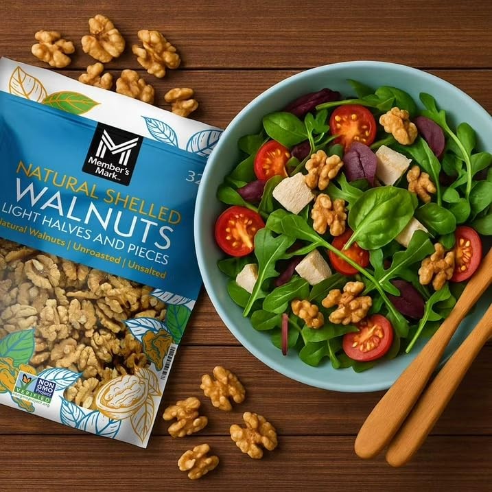Member Marks Natural Shelled Walnuts - Light Halves & Pieces, 32 oz Resealable gallery