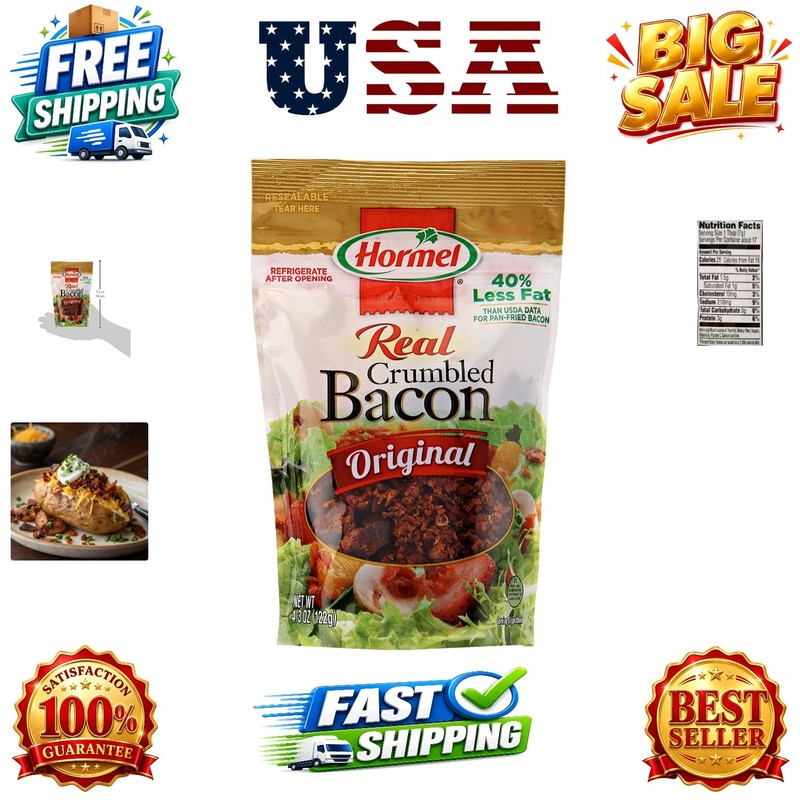 Real Bacon Crumble Topping, 4.3 Oz Pouch