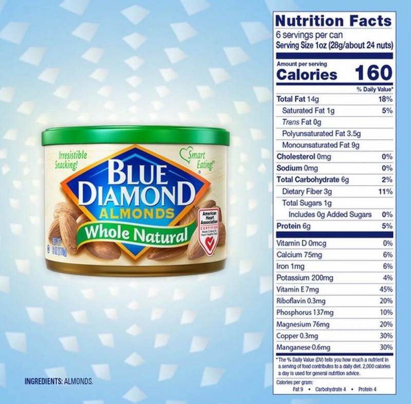 🟠 New Blue Diamond Almonds Whole All Natural Crunchy Flavor Snack Nuts 6oz gallery