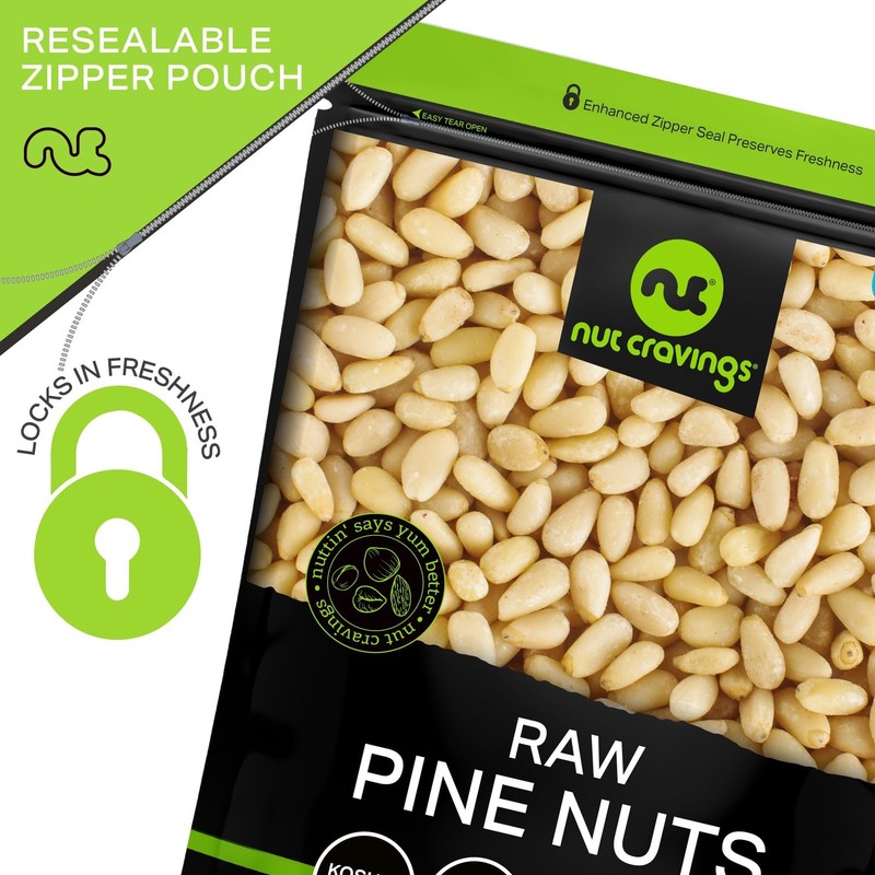 Raw Pine Nuts Pignolias, Unsalted, Shelled, 32oz 2 LB Bulk Nuts Packed Fres... gallery