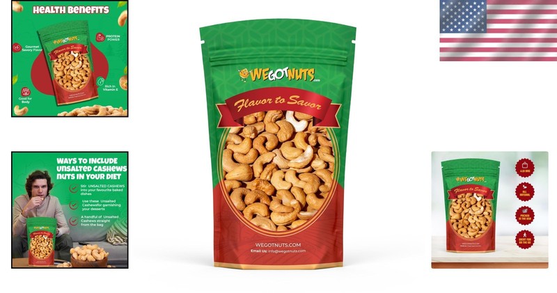 Kosher Certified 4 Lb. Resealable Roasted Cashews - Quality gallery