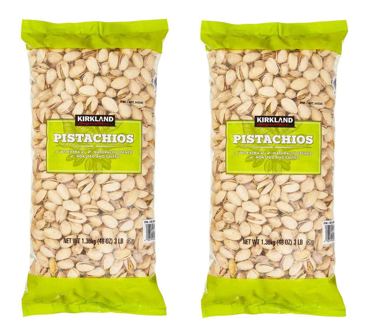 2 PACK KIRKLAND SIGNATURE CALIFORNIA IN-SHELL ROASTED & SALTED PISTACHIOS 6LBS