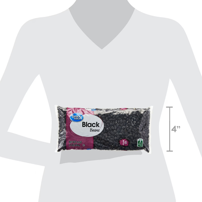 (8 pack) Great Value Black Beans, 1 lb gallery