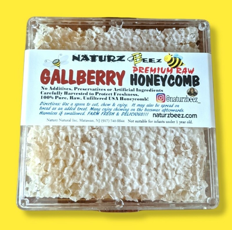 HONEYCOMB GALLBERRY HONEY 12oz / 340g 100% PURE RAW UNFILTERED USA HONEY COMB