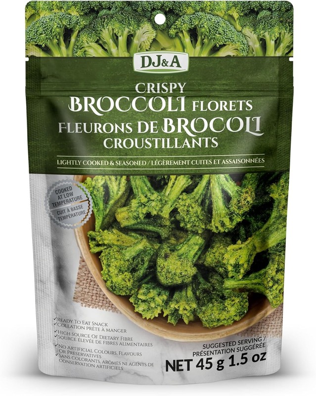 2-Pack DJ&A All Natural Broccoli Florets Snack | Non-GMO, Kosher, Plant-Based |
