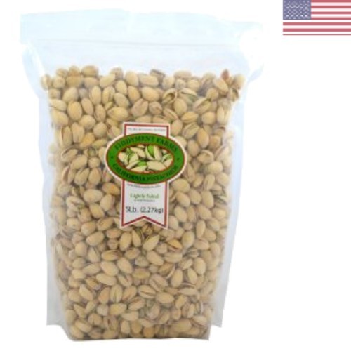California Grown 5 LB Lightly Salted In-Shell Pistachios – Healthy Snack Delight