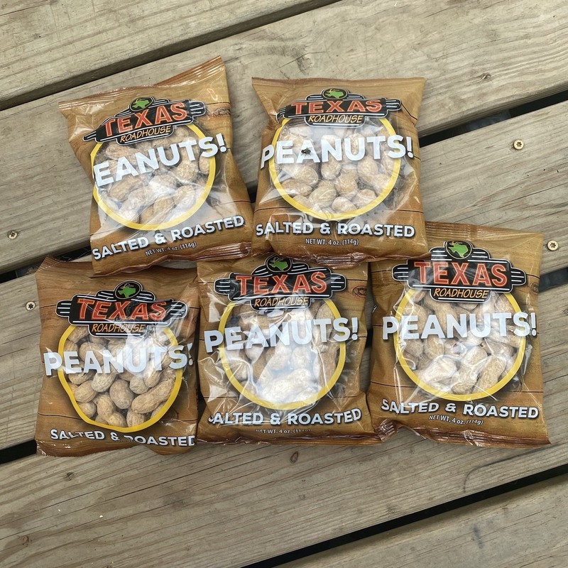 Texas Roadhouse Roasted & Salted Peanuts Fresh Lot of 5 – 4 oz. Bag Exp 03/27
