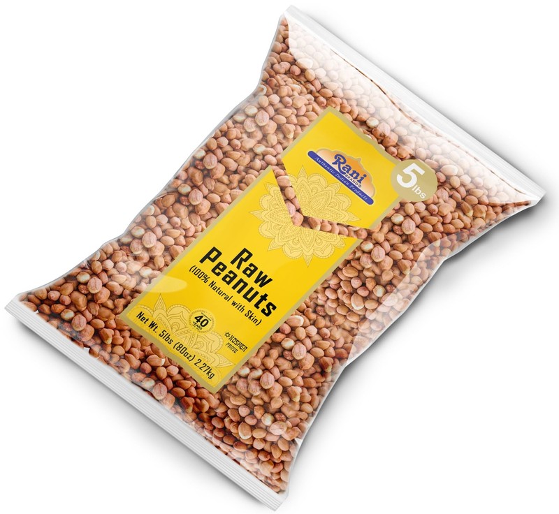 Rani Peanuts, Raw Whole With Skin (uncooked, unsalted) 80oz (5lbs) 2.27kg Bulk gallery