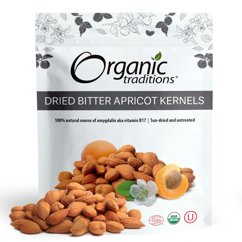 Organic Apricot Seeds - 8oz Bitter Apricot Kernels, Non-GMO, Vegan, Nutritious