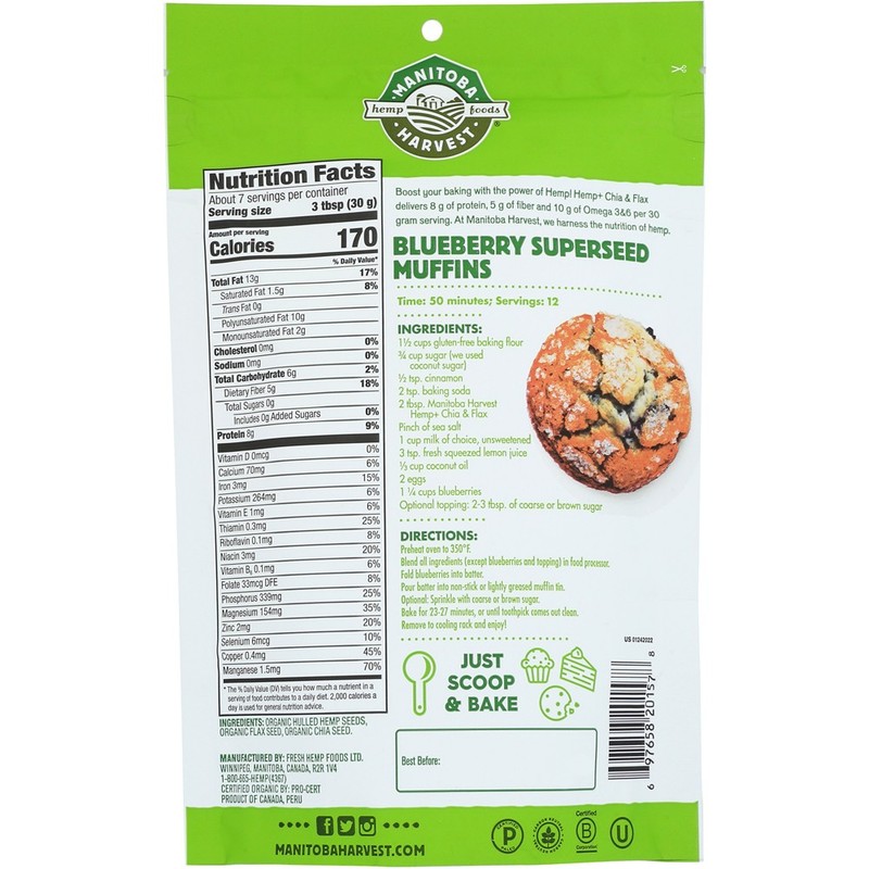 Organic Hemp Chia Flax Seed Mix By Manitoba Harvest 7 Oz 1 Pack gallery