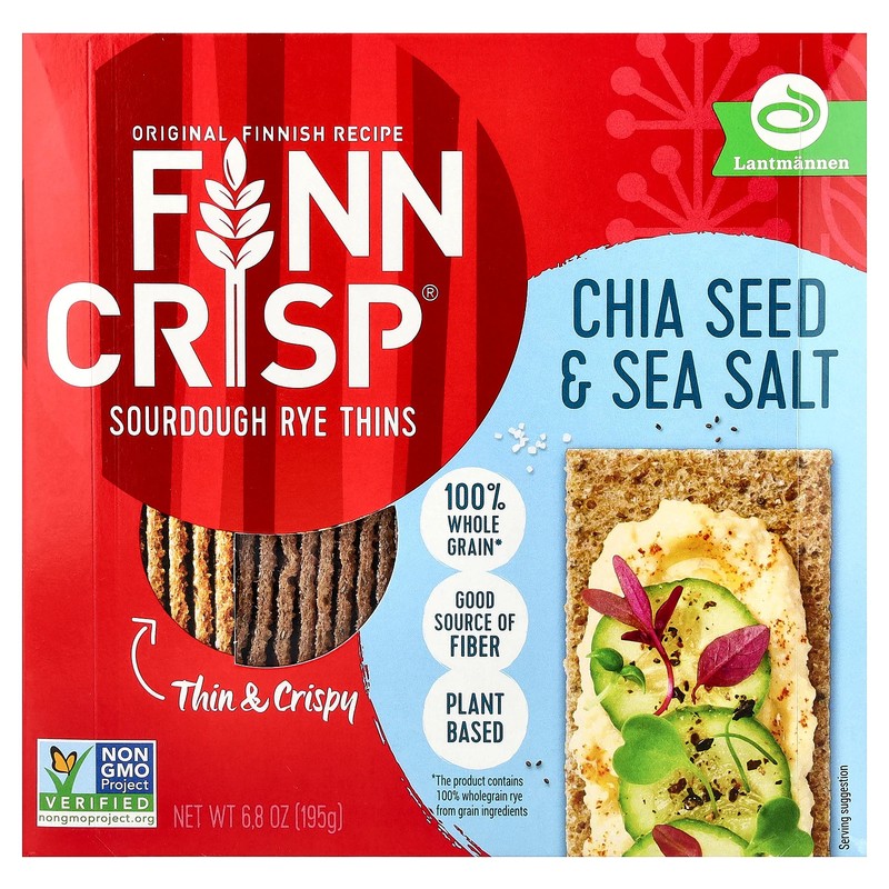 Sourdough Rye Thins, Chia Seed & Sea Salt, 6.8 oz (195 g)