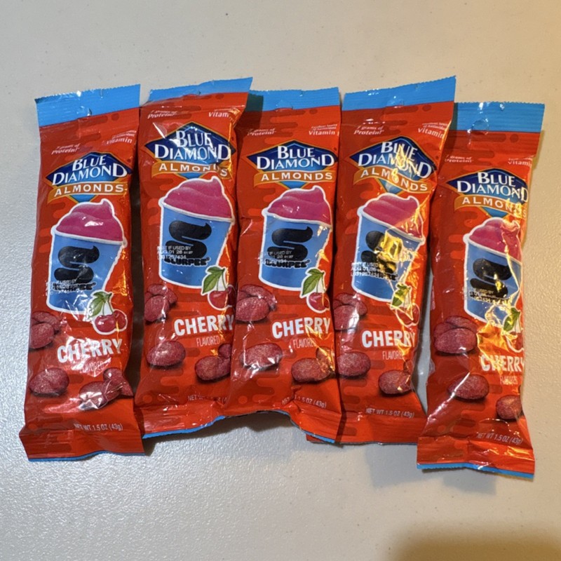 Blue Diamond Cherry Flavored Almonds Limited Edition 7-Eleven Slurpee 5 Pack