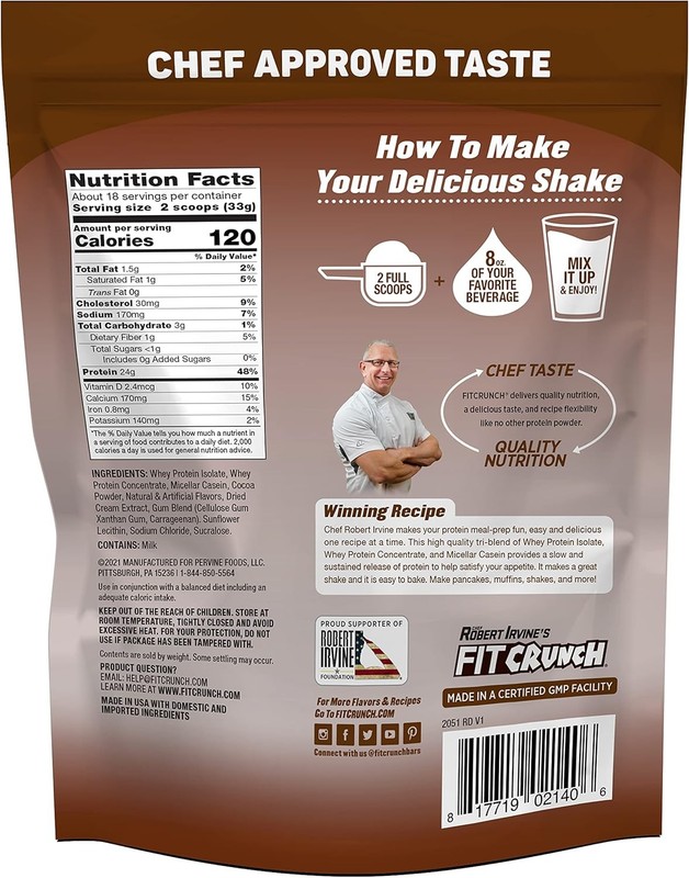 FITCRUNCH Tri-Blend Whey Protein Peanut Butter 18 Servings gallery