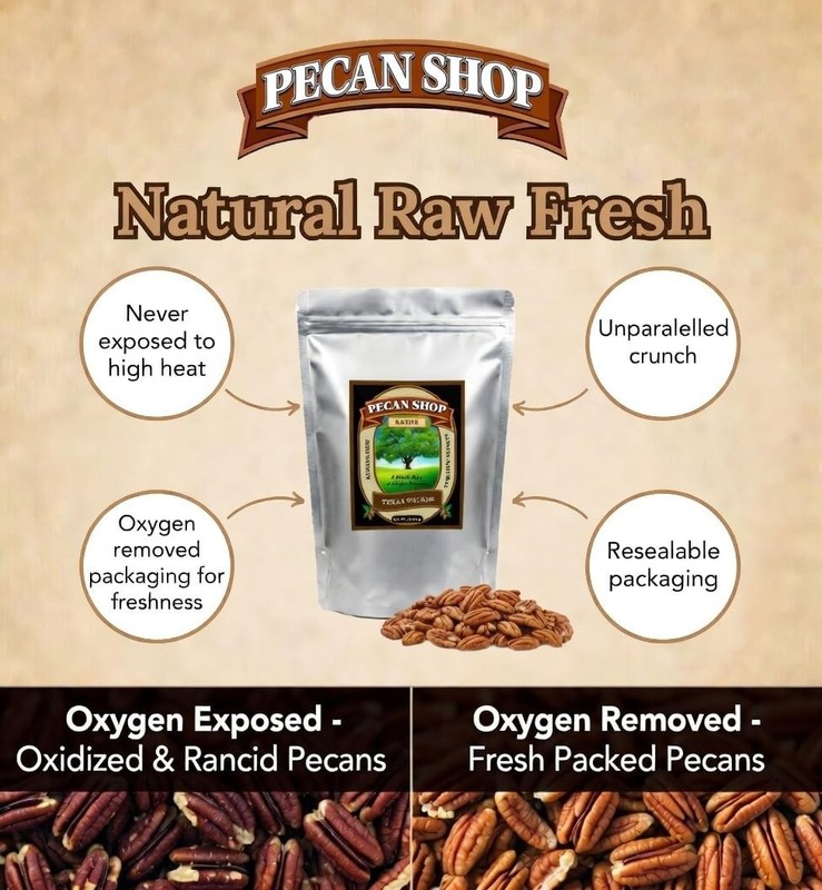 New Unsalted Sprouted Raw Texas Pecans 2 lb Wild Harvested Crispy gallery