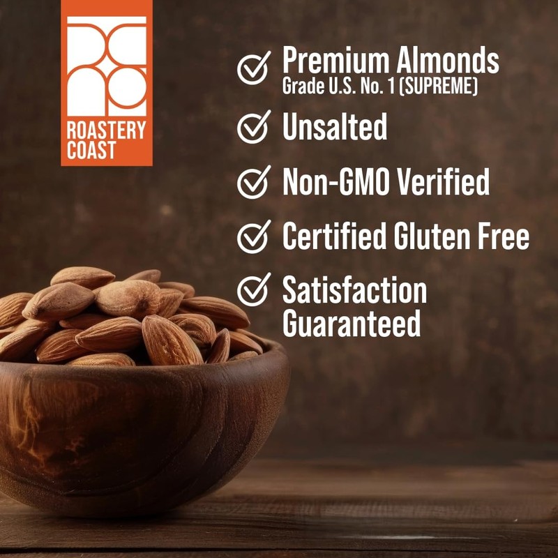 Daily Nuts Just Roasted Almonds | Almonds Bulk 3 Lb | Unsalted Nuts| Slow Dry Ro gallery