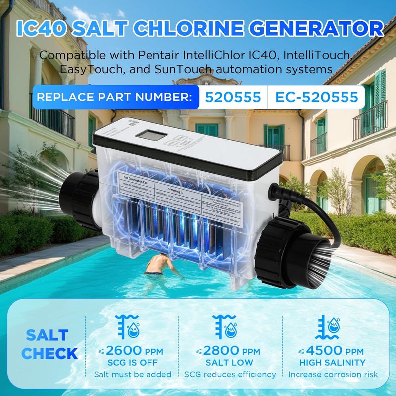 Upgraded IC40 Salt Cell Chlorine Generator for pentair intellichlor IC40 Pool... gallery