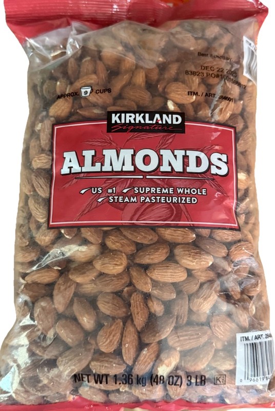 NEW! Kirkland Signature Supreme Whole Almonds, 3 lbs, EXP 12/2026